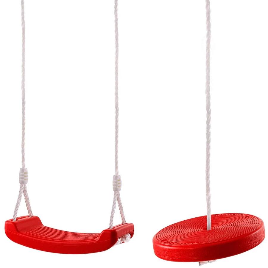 Twipsolino Brett + Tellerschaukel - Set outdoor Kinderschaukel Sicherheitsschaukel Schaukelsitz rot