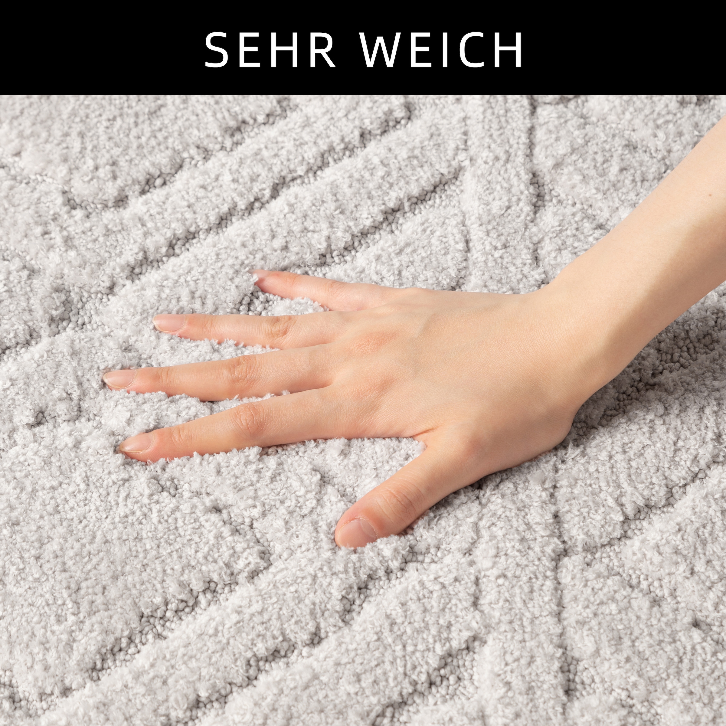 GOODproduct Badematte »Louvres, Badvorleger, Badezimmer Teppich, Duschvorleger« Höhe 10 mm rutschhemmend beschichtet schnell trocknend Badteppich, Uni Farben, Hoch-Tief Effekt, Boho-Style