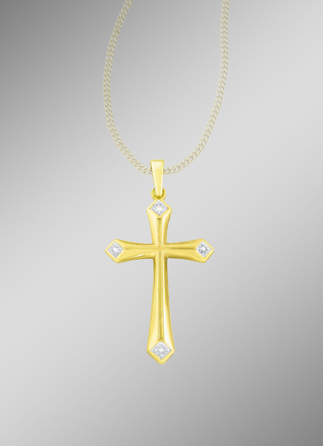 Kreuz-Anhänger mit Diamant