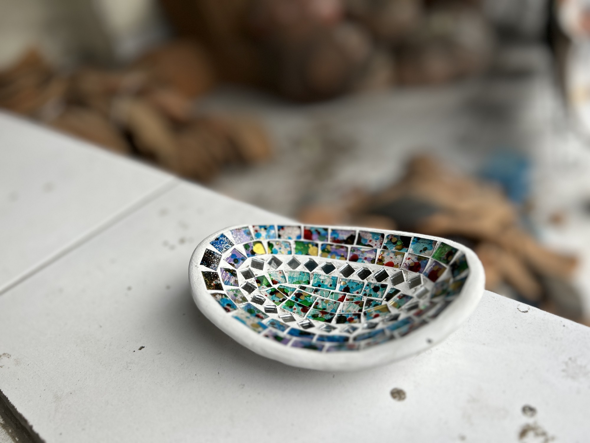 Mosaikschale 'Avan' S, multicolor, B 15 cm, L 10 cm, H 4 cm von fischer's lagerhaus