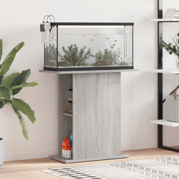 vidaXL Akvariumstativ grå sonoma 75x36x72,5 cm konstruert tre
