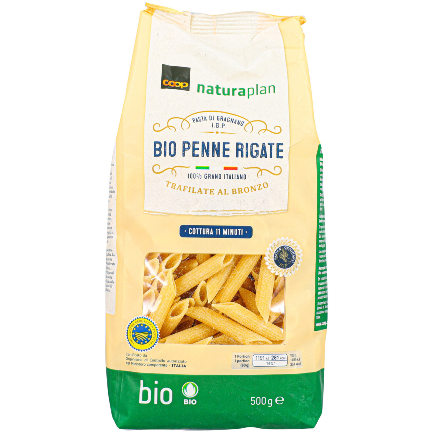 Naturaplan Bio Penne rigate al Bronzo