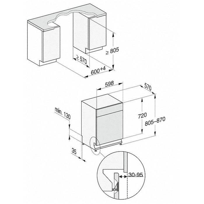 Miele Unterbau-Geschirrspüler G 7200 SCU Brillantweiß