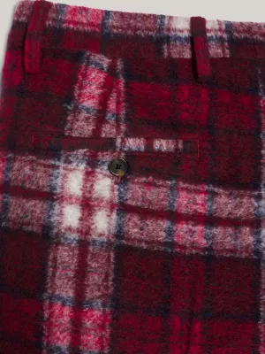 Calças de corte reto com estampa xadrez tartan