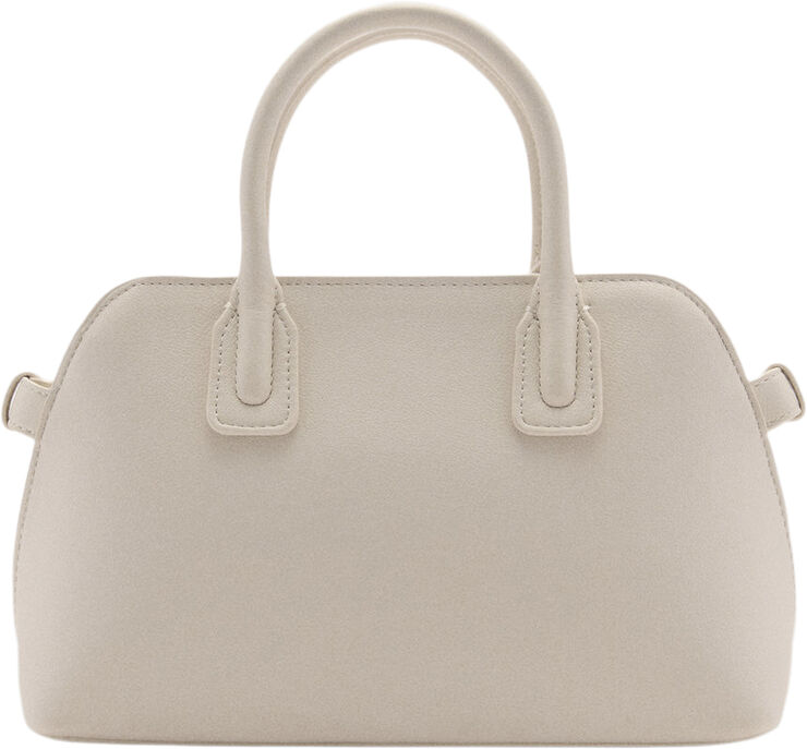 MANGO Double-handle bowling bag Natural white