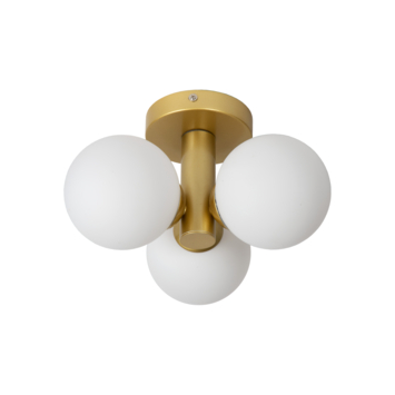 Lucide TRUDY plafonnière badkamer Ø 28 cm IP44 mat goud / Messing