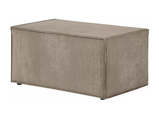 Pouf en velours côtelé Clarisse - Taupe - L90 x P50 x H41cm - Loungitude