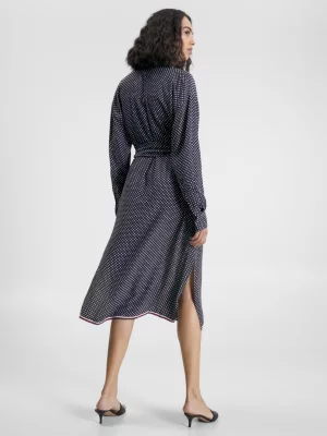 Vestido midi camisa de bolinhas