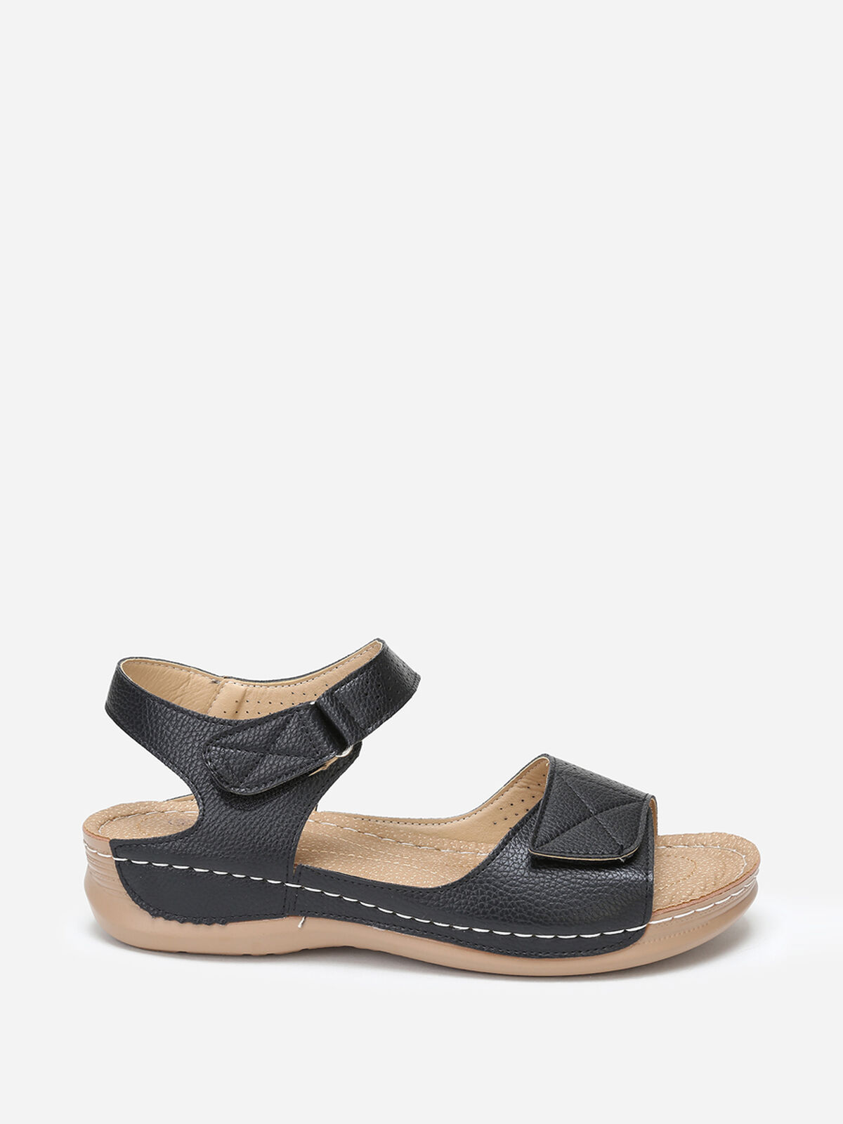 Sandales à scratch grandes tailles- Noir