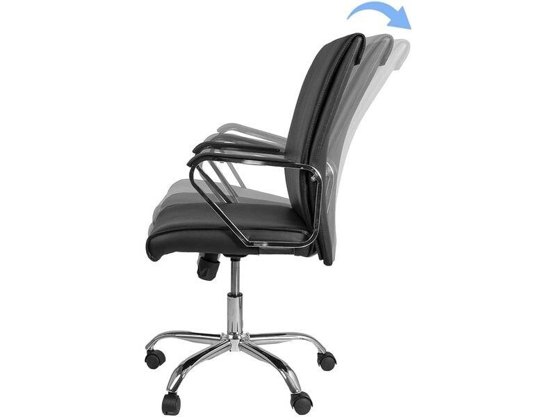 Contini Bürostuhl Comfort Schwarz Drehbarer Stuhl mit Armlehnen