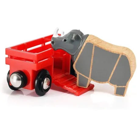 BRIO Tierwaggon Nashorn