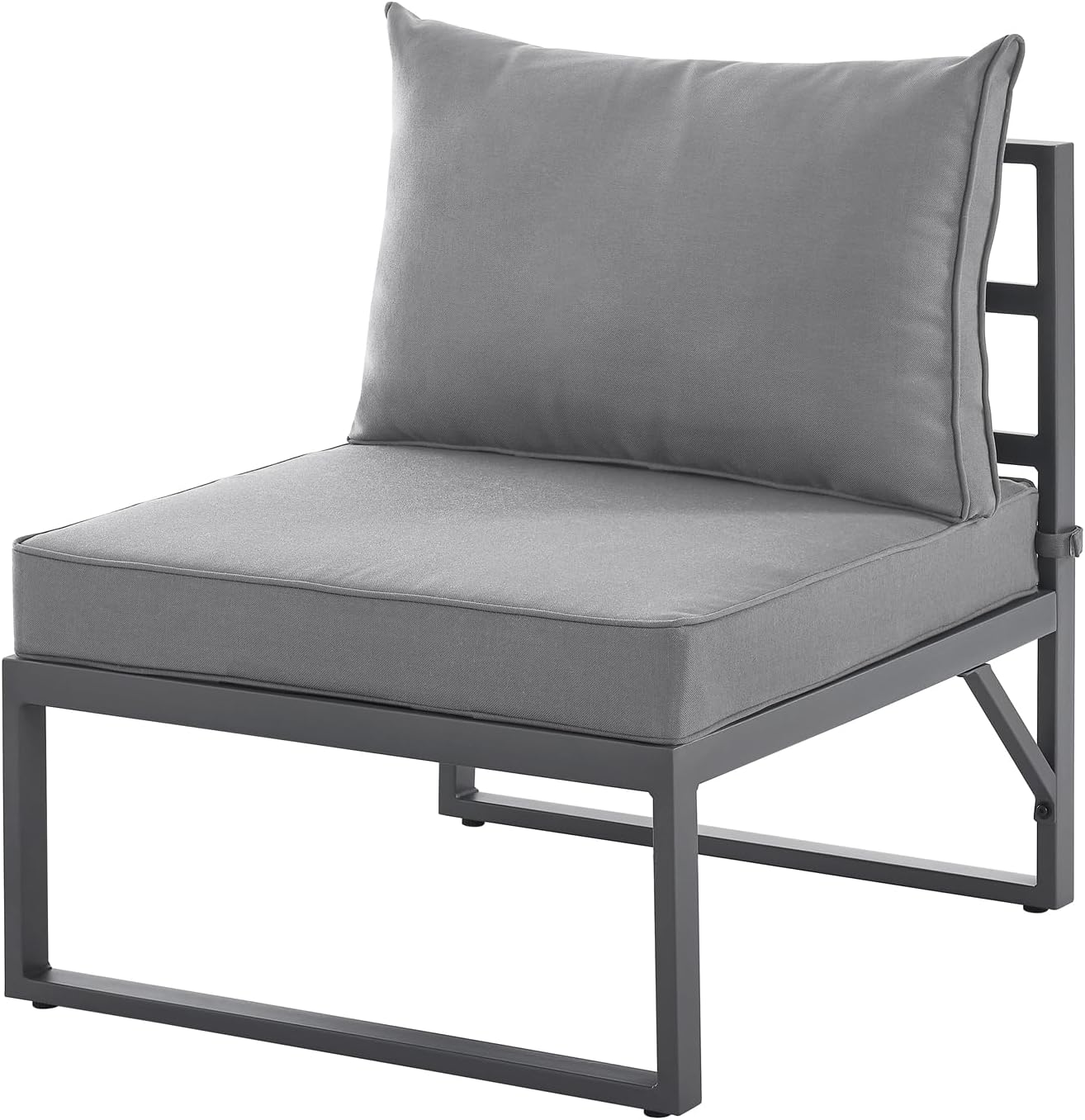 SVITA Maui Gartenmöbel-Lounge-Set mit Dach Outdoor-Sofa Strandkorb-Sonneninsel Stahl Hellgrau