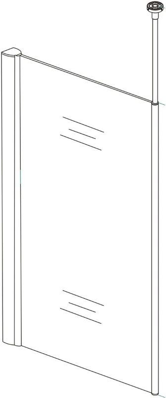 BWS - Plafond Stabilisatiestang - Chroom - Voor 10 mm Dikke Wand - 200 cm