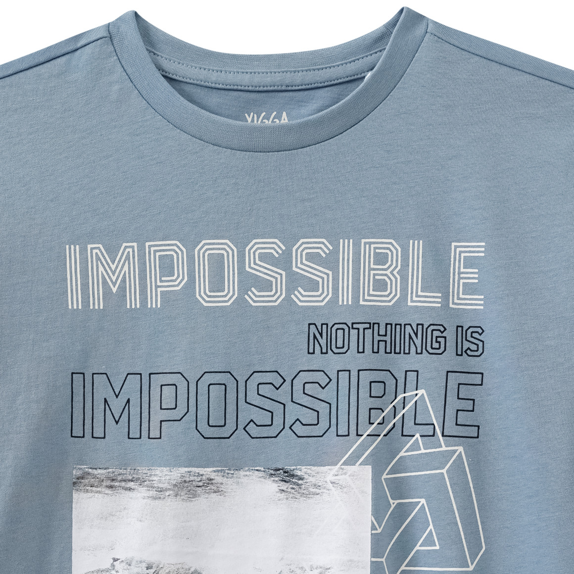 Yigga Jungen T-Shirt mit Brust-Print blau