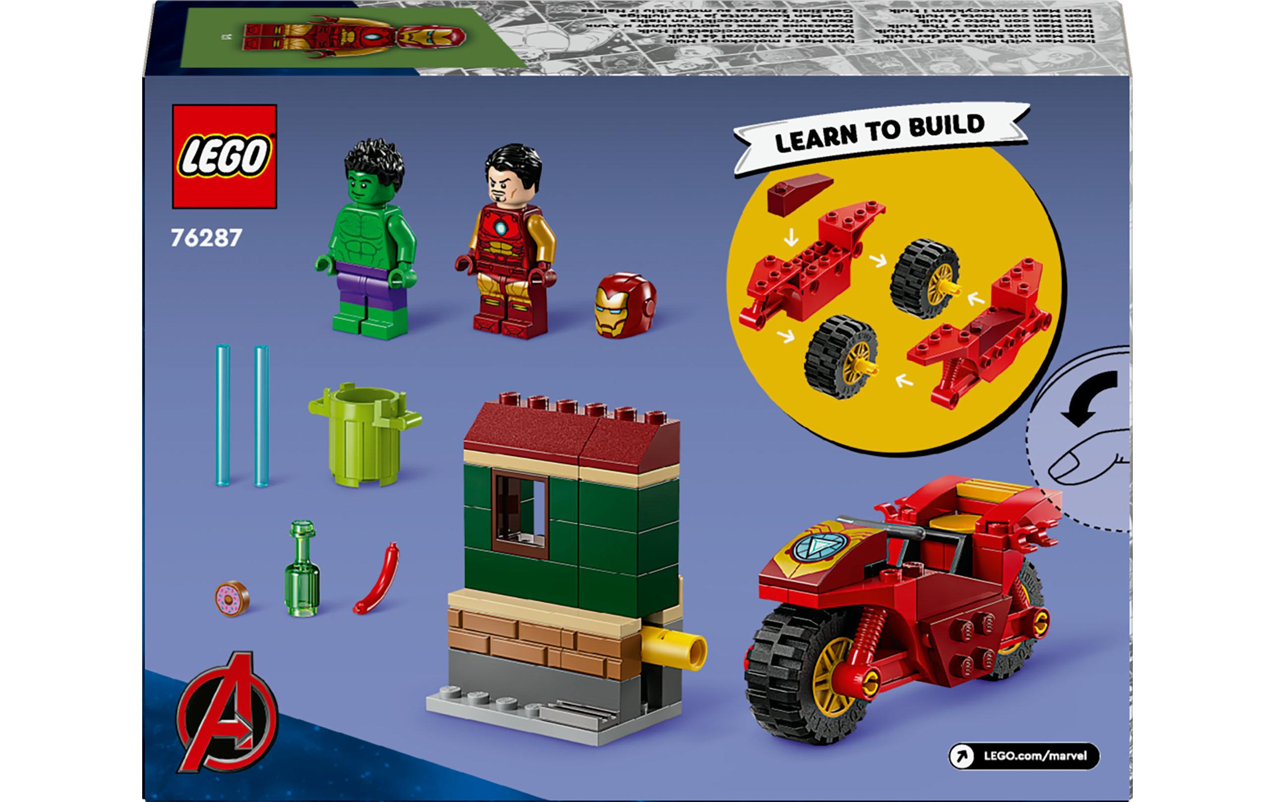 Marvel Iron Man mit Bike und der Hulk 76287Abenteuer-Spielset mit Minifiguren