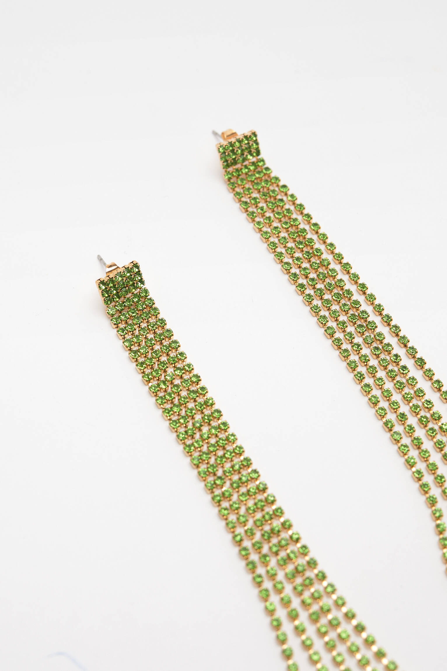 BRINCOS LONGOS COM STRASS - DOURADOS