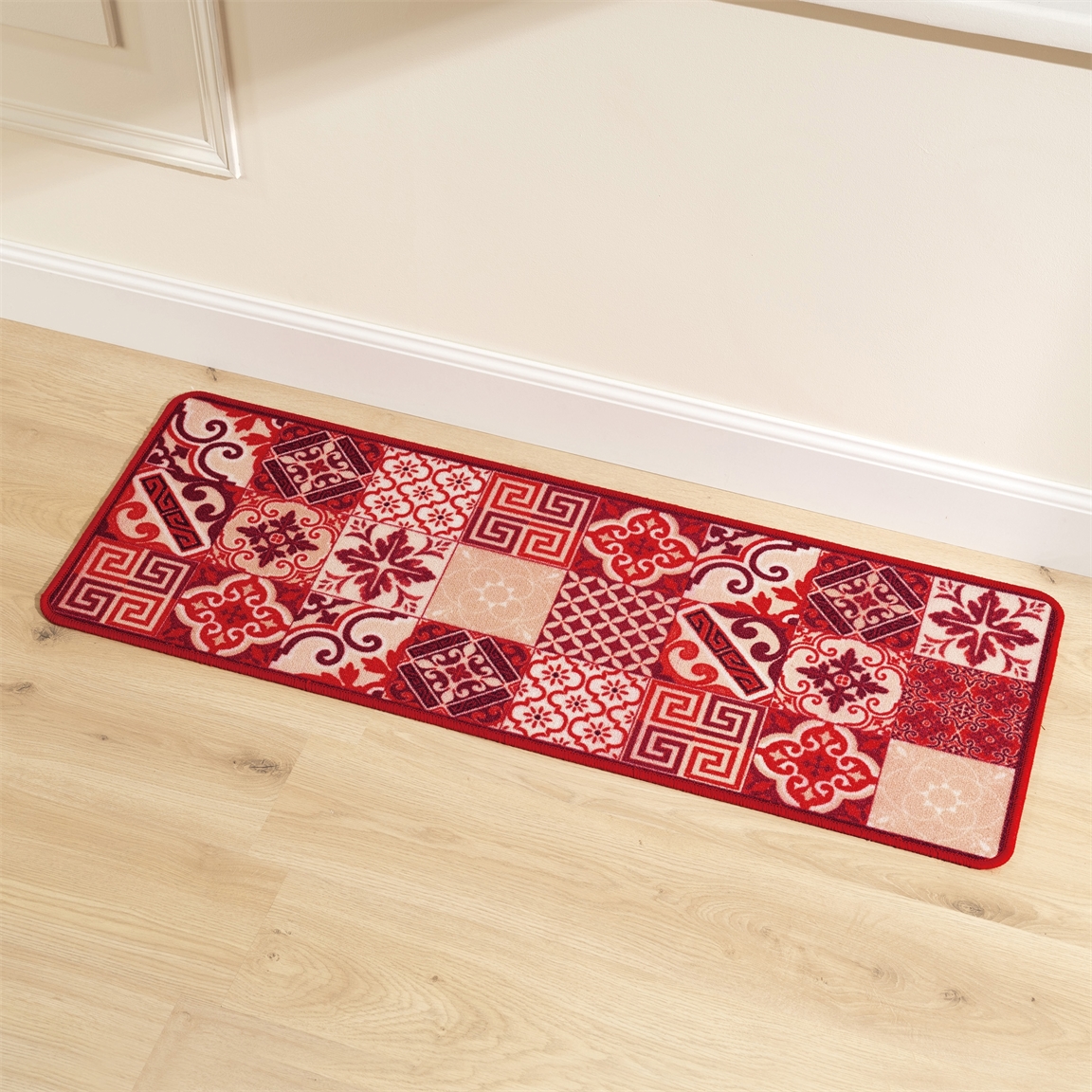 Tapis carreaux de ciment rouge 45 x 120 cm