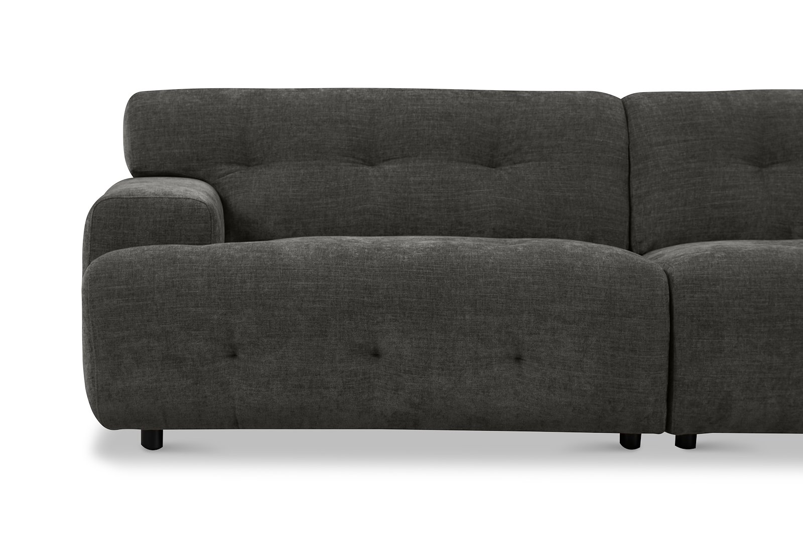 Bob 3-seter Tekstil City 98 Dark Grey med sorte ben.
