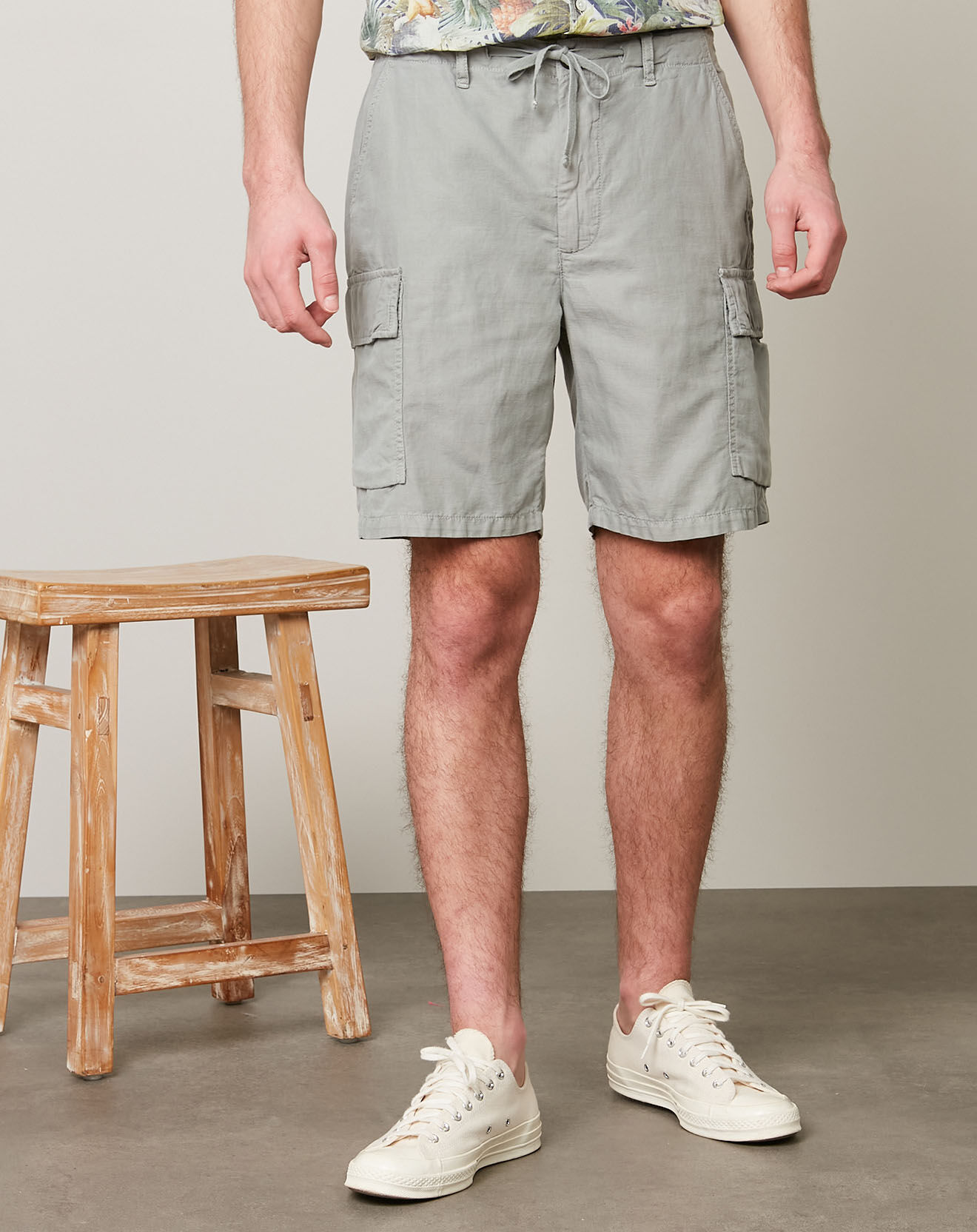 Hartford Short en Coton & Lin Tyler vert sage