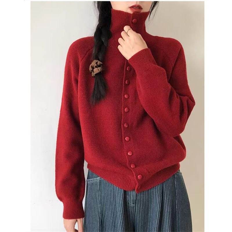 Honey River - Effen Cardigan met opstaande kraag