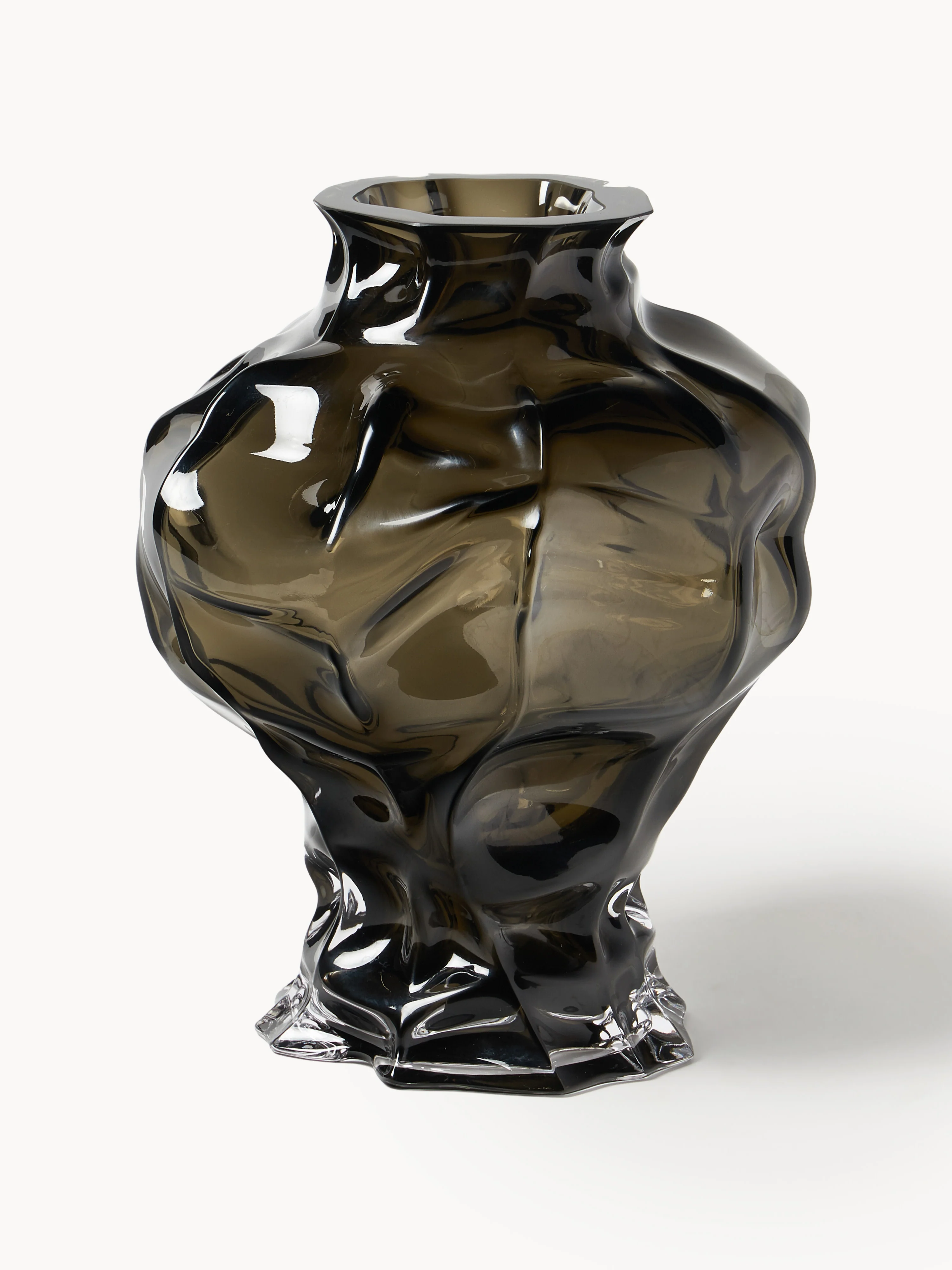Mondgeblazen glazen vaas Ammonit, H 30 cm