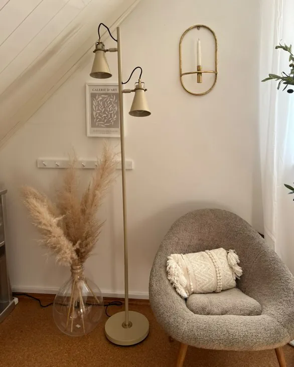 Staande lamp MOYOLA verstelbaar Metaal Beige