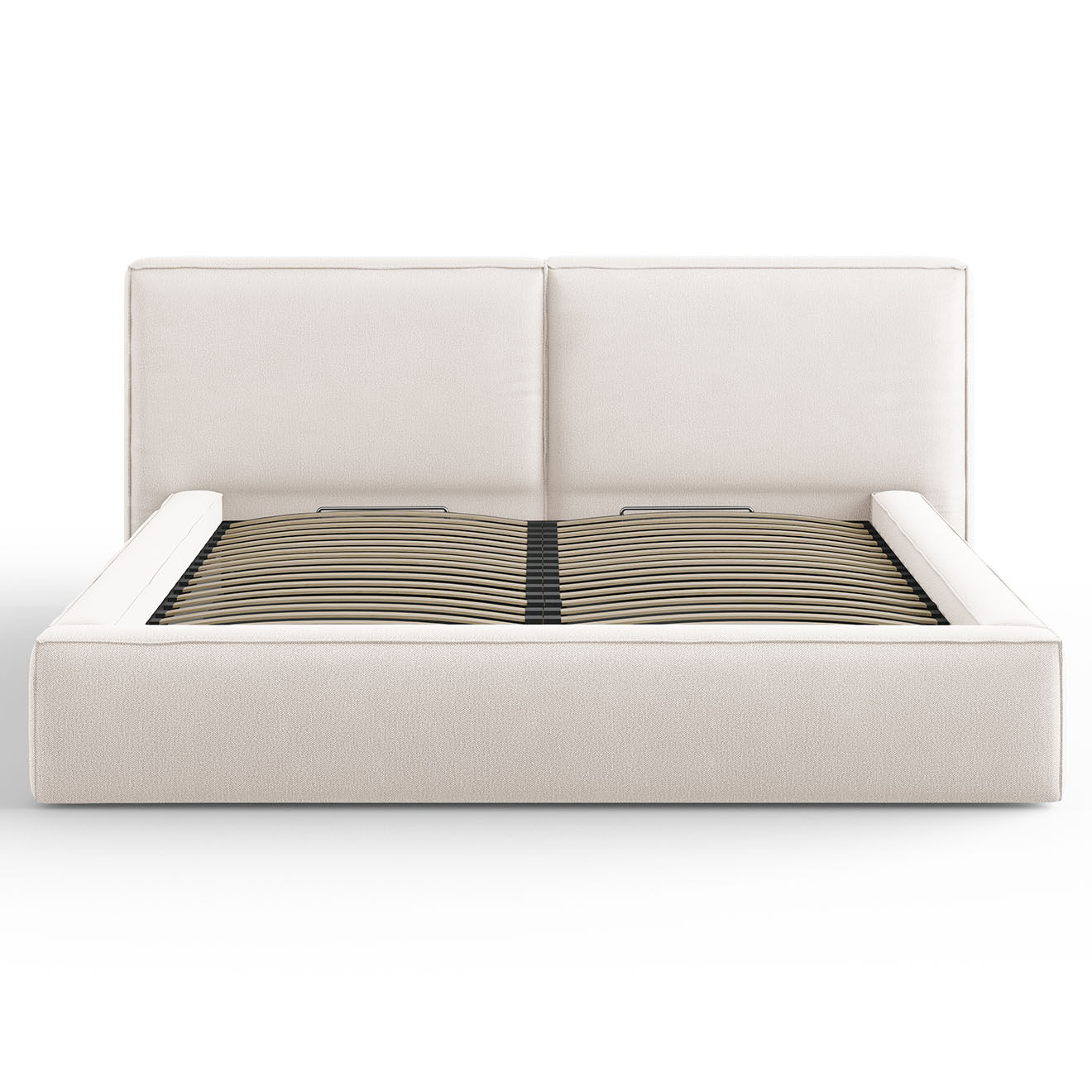 Cosmopolitan Design Lit coffre avec tête de lit Arendal beige clair - 180x200 cm