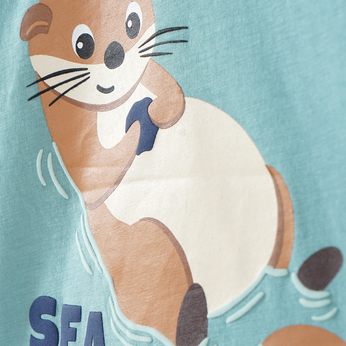 Topomini Baby T-Shirt mit Seeotter-Motiv salbei