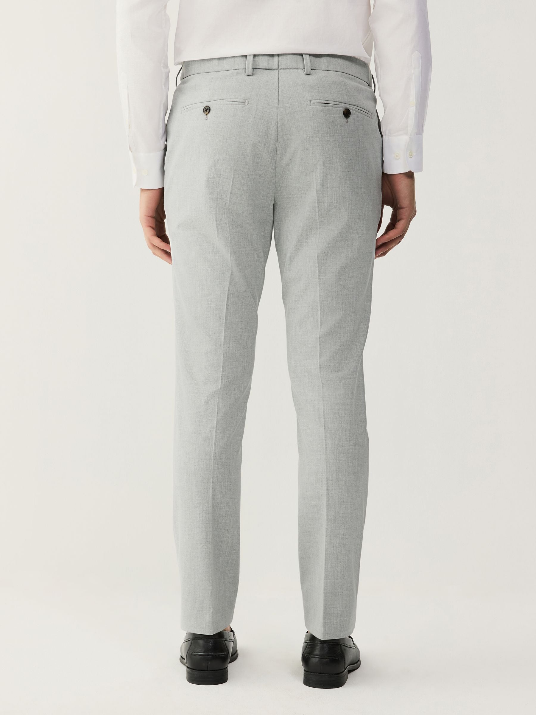 Lichtgrijs - Strakke Pasvorm - Motionflex kostuum met stretch: pantalon