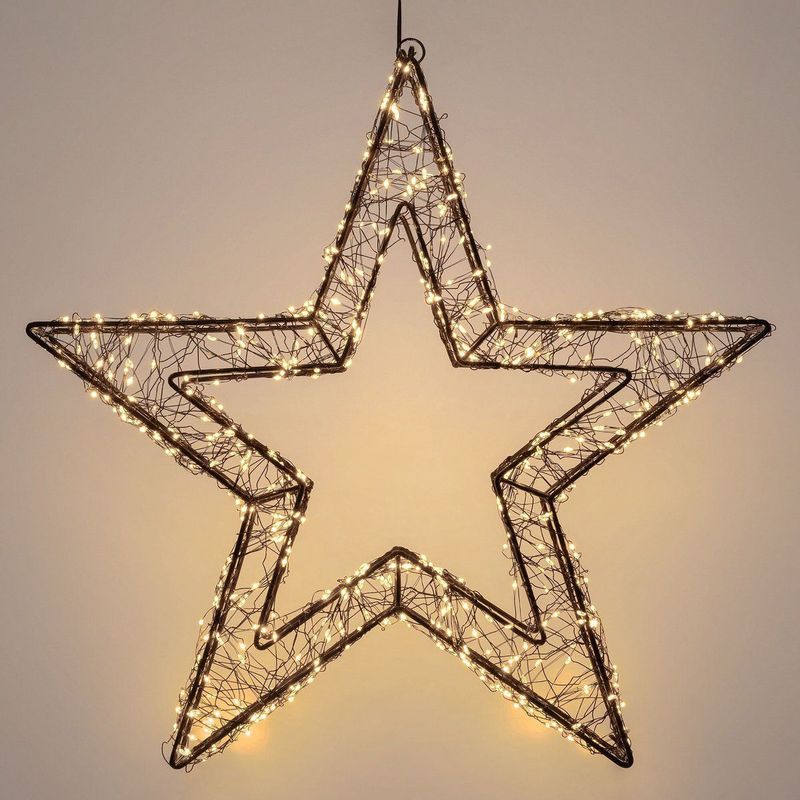 LED Kerstster - Zwart - 38 cm - Met 500 Extra-Warme Witte LED's - Timer - IP44 Spatwaterdicht