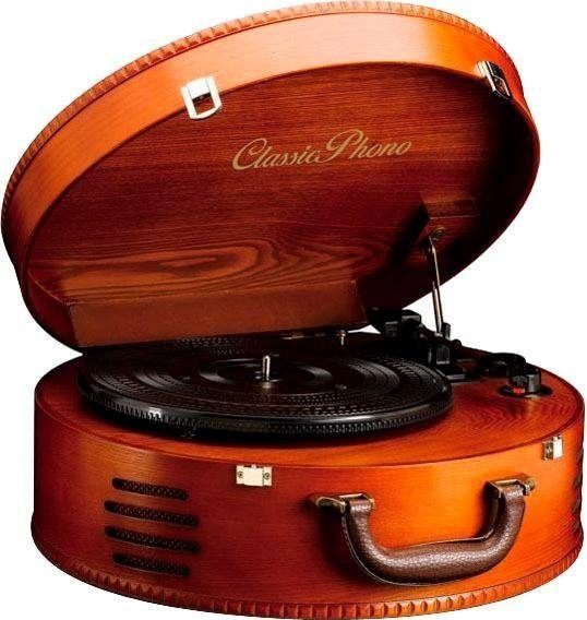Classic Phono TT-34 - Platenspeler - Retro - Houten Koffer