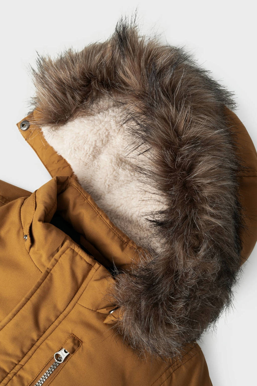 NAME IT gewatteerde winterjas NMMMASTER geelbruin