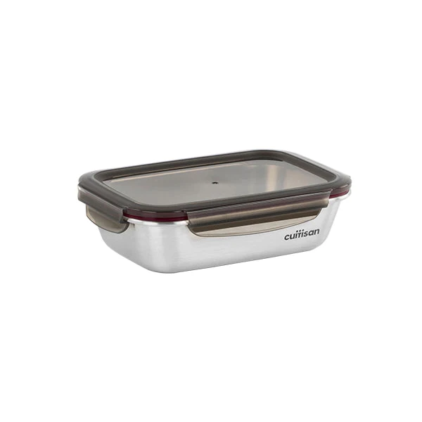 Boîte de conservation rectangulaire en inox 1100 ml compatible micro-o