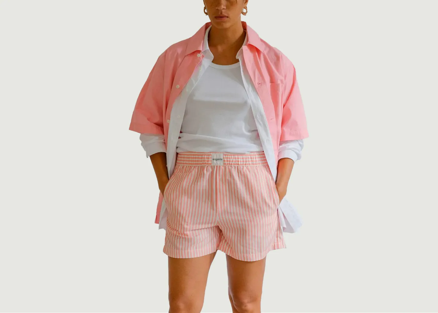 Short de pyjama rayé en tencel Angarde