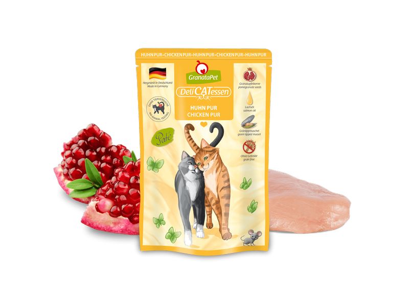 GranataPet Nassfutter DeliCATessen Huhn PUR 85 g Alleinfuttermittel für ausgewachsene Katzen