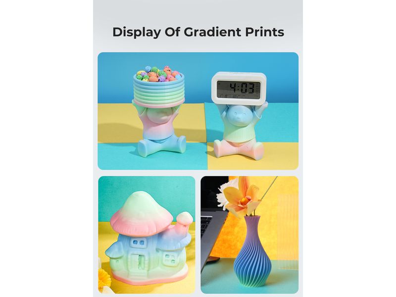 Creality Filament PLA Hyper, Regenbogen Frühlingssee, 1.75 Hochwertiges 1.75 mm PLA Hyper Filament für 3D Drucker