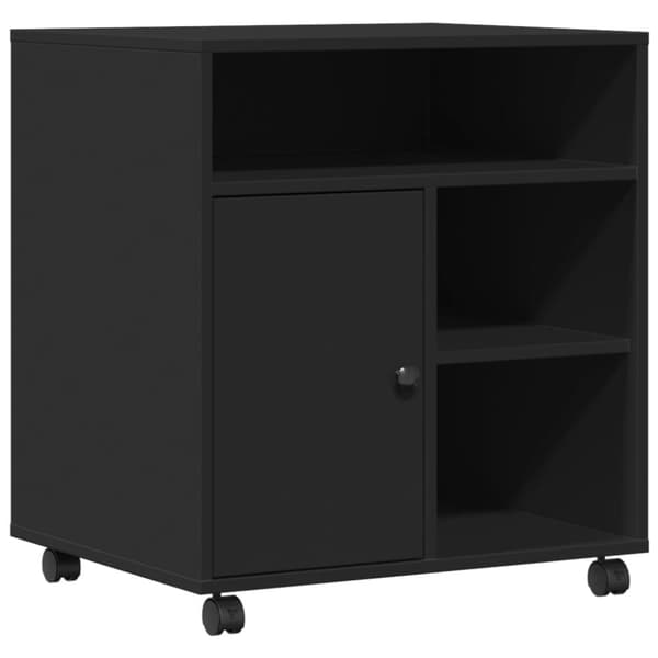 vidaXL Skriverstativ med hjul svart 60x50x67 cm