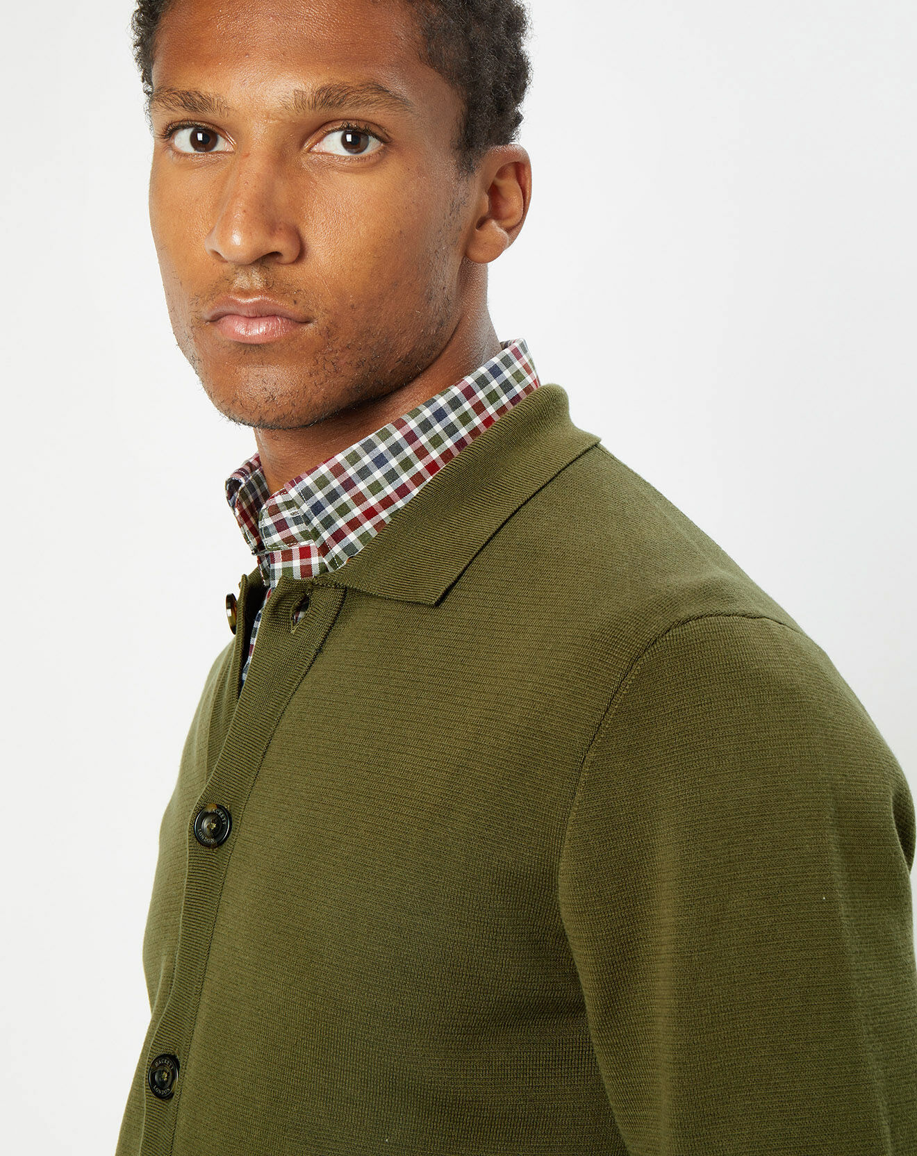 Hackett London Cardigan en Maille kaki