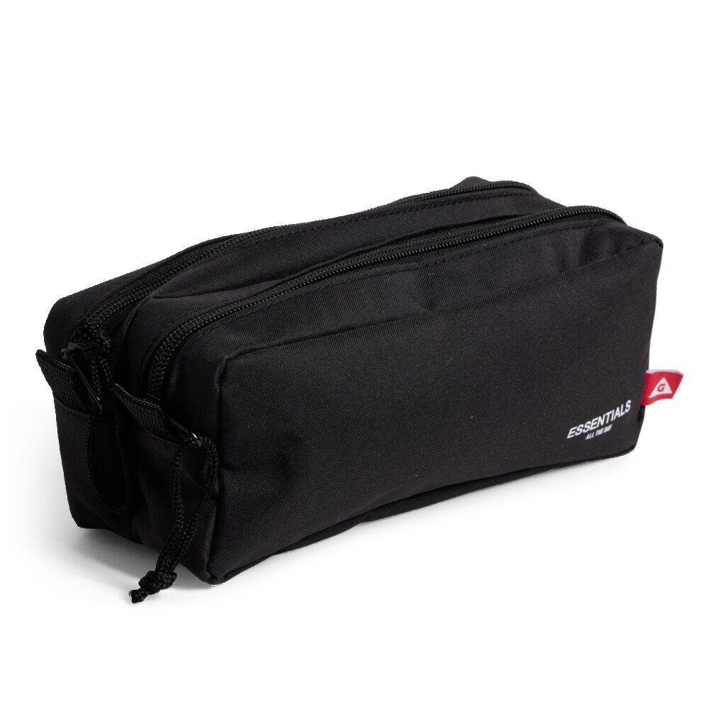 Trousse double fermeture à glissière polyester bleu