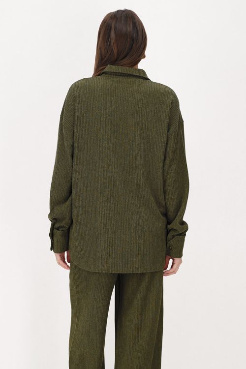 Groene oversized blouse met knopen
