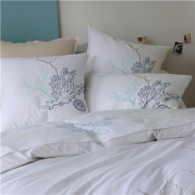 Linge de lit percale brodée