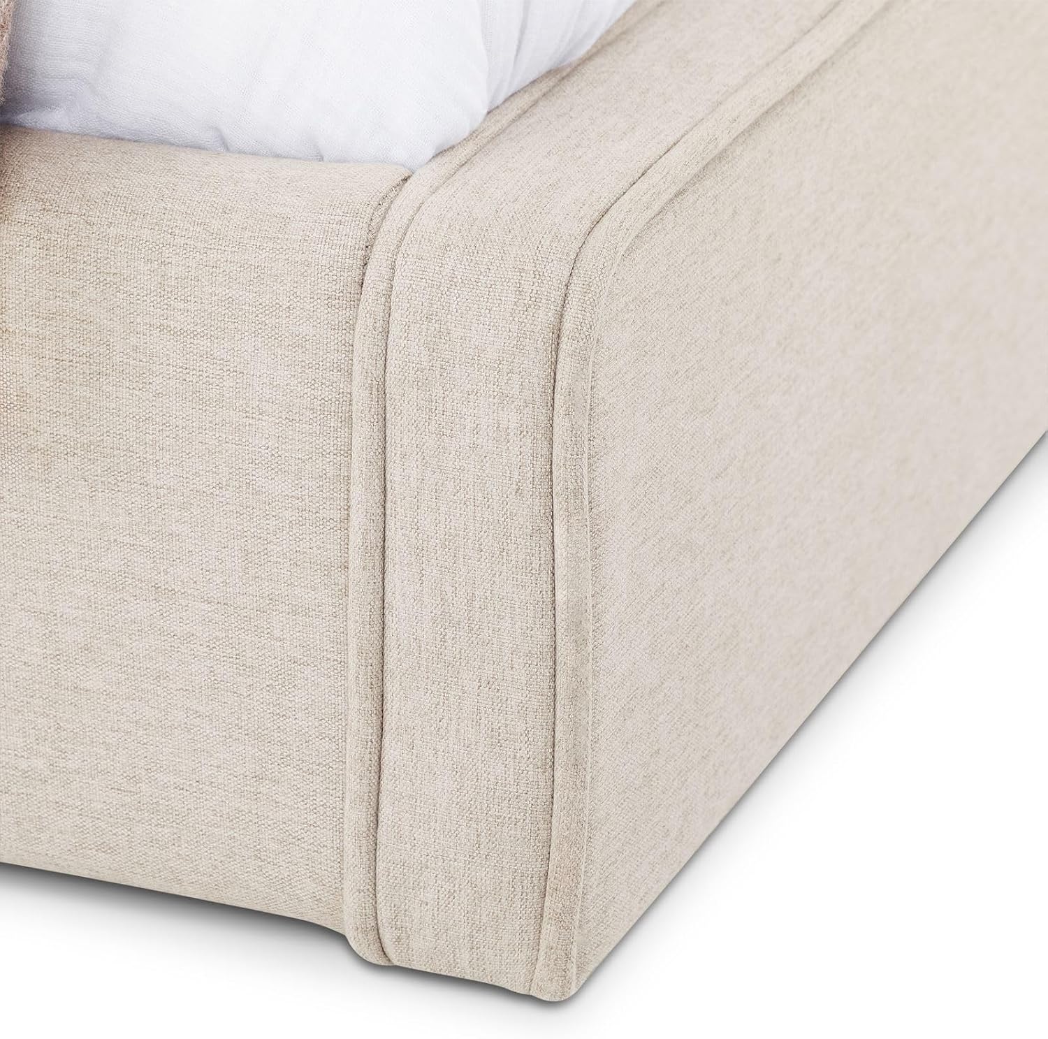 LATINI Polsterbett mit höhenverstellbarem Kopfteil, 180x200 cm, Beige - Doppelbett inklusive Lattenrost, ideal für zwei Personen, Bettgestell stabil und bequem, modernes Design für jedes Schlafzimmer