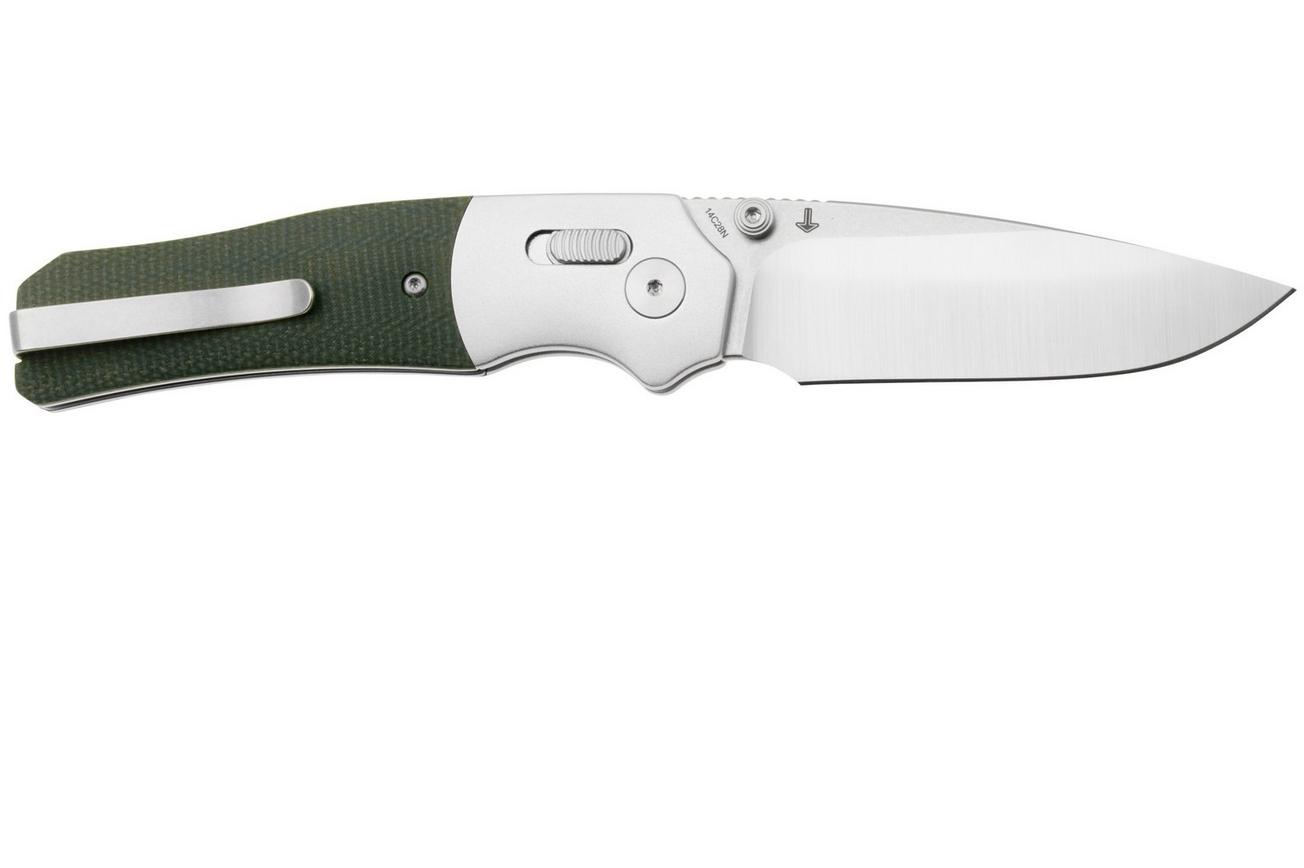 QSP Knife Vault QS157-B1 Stonewashed Green Micarta, zakmes, Jacob Lundquist Design
