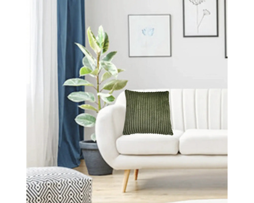 Decoratief corduroy kussen, groen, 45x45 cm