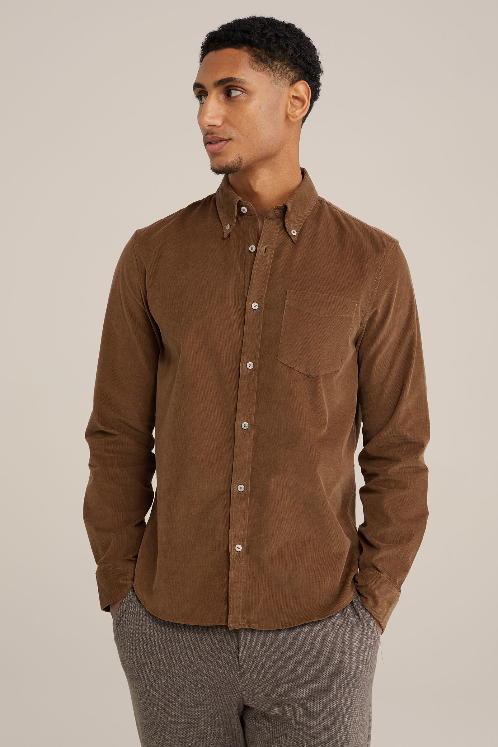 premium corduroy overhemd Van Gils Bruin