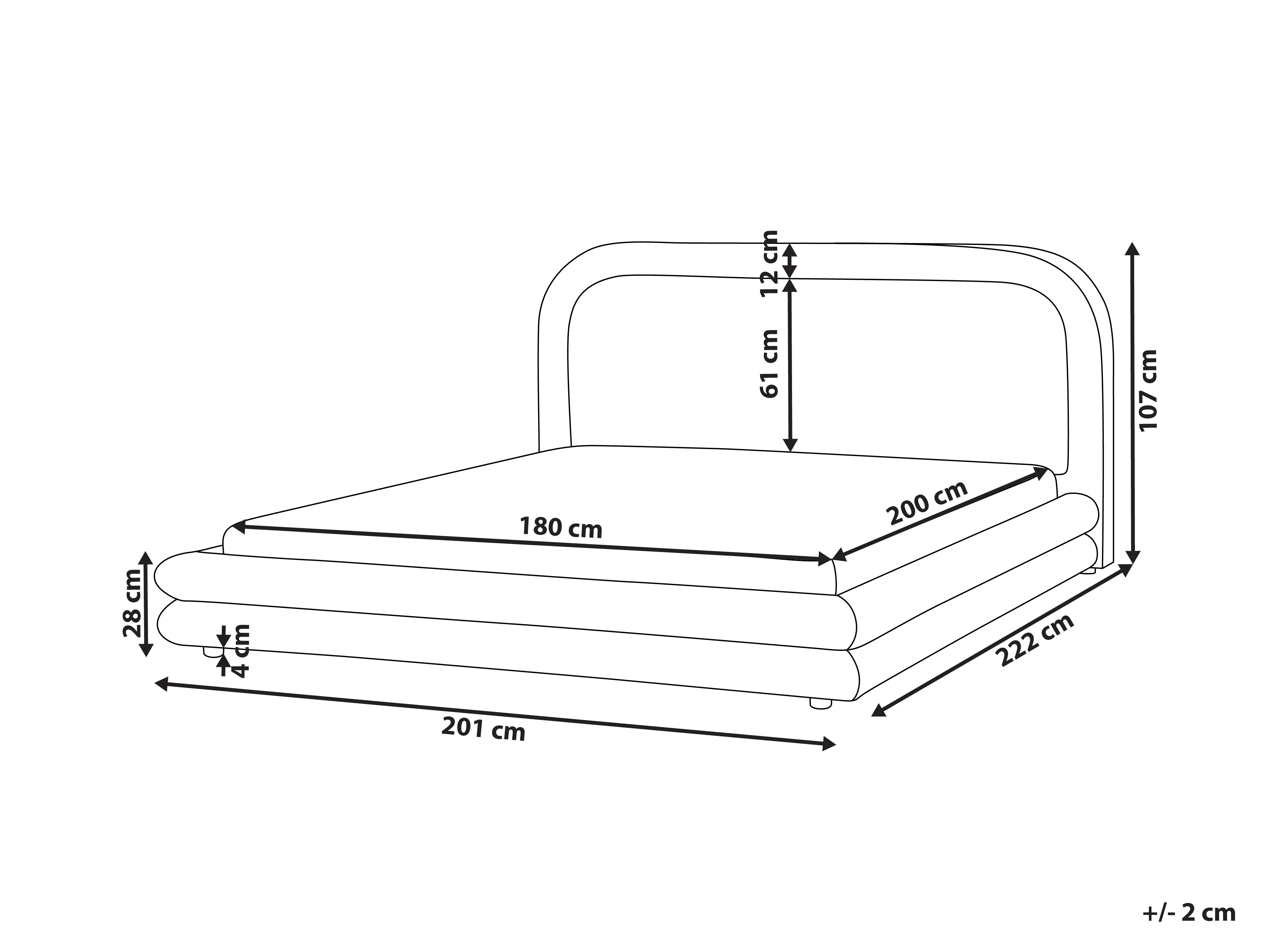 Waterbed Kunstlinnen LAVARDENS 180 x 200 cm Lichtbeige