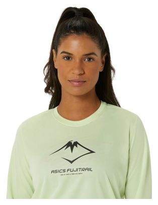 Maillot manches longues Asics Fujitrail Logo Vert Femme