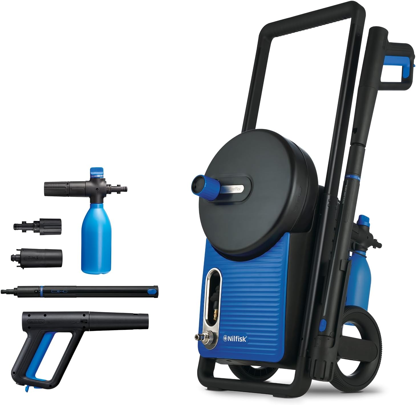 Nilfisk Hochdruckreiniger Excellent 180 Bar mit Smart Assitant - Pressure Washer Für Terrassen, Werkstätten und Autos (2800 W)