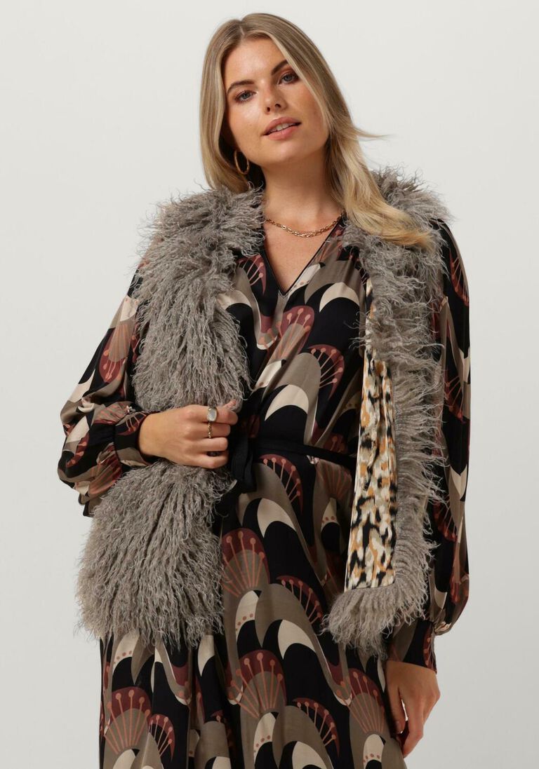 SUMMUM bruine summum gilet gilet faux fur