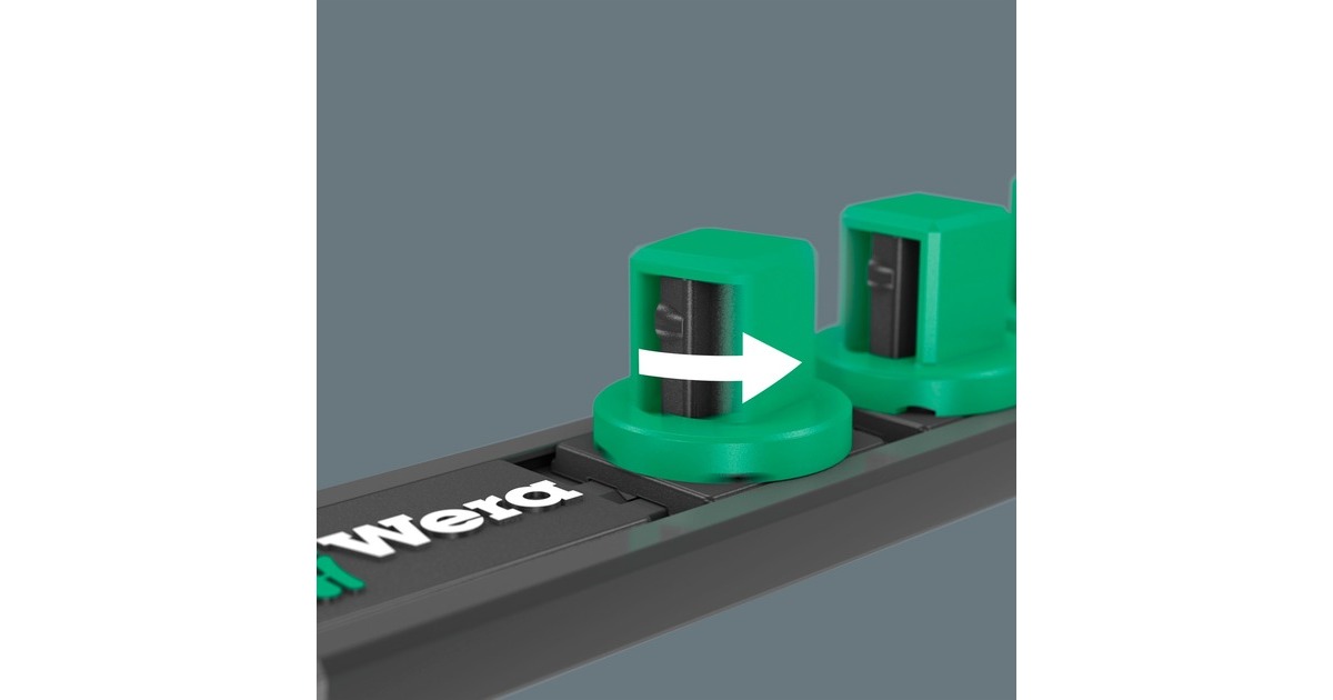 Wera9608 Dop-magneetstrip B Impaktor Imperial 1 dopsleutel  (Zwart/groen, 9‑delig)